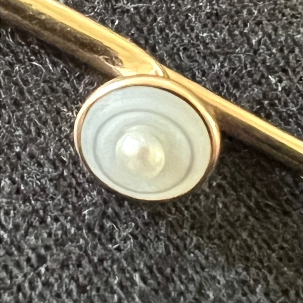 Art Deco 10K Yellow Gold Mother of Pearl & Pearl Tuxedo Shirt Studs